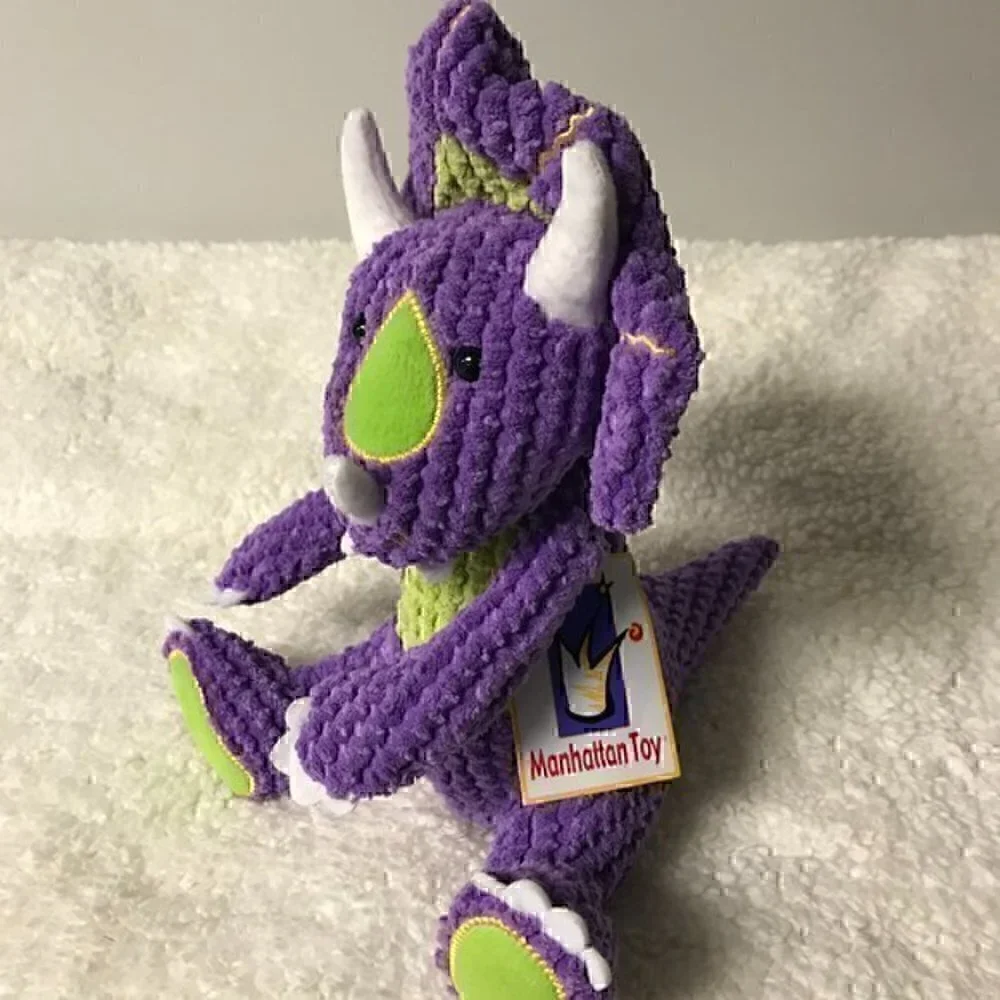 Manhattan Toy Dinoz Cera Jr. Dinosaur Chenille Soft Plush Toy - Picture 4 of 4